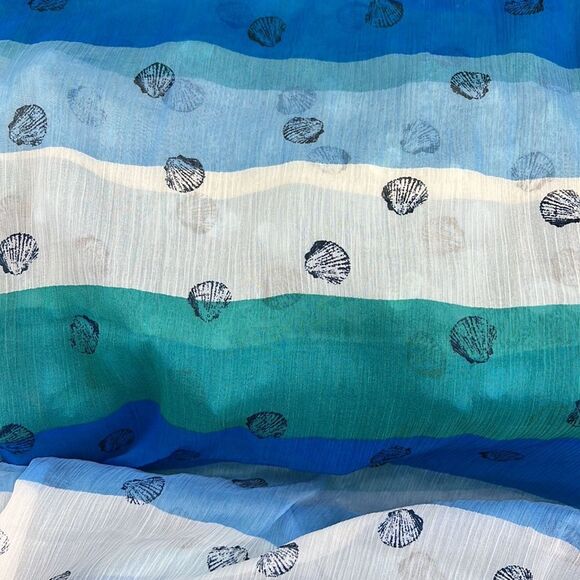 Kensie Coastal Ocean Seashell Sheer Scarf NWT - Picture 7 of 14